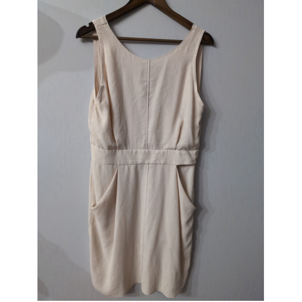 Aritzia Wilfred Leila Being Dress Women Sz 8 Neutral Old Money Quiet Luxury Eve